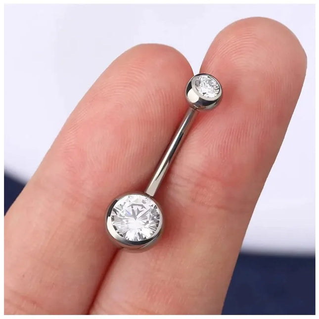 1Pc Belly Button Ring for Women, 316L Stainless Steel Belly Ring Piercing 8/10/12mm Belly Button Stud for Women