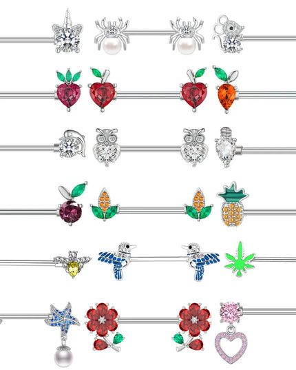 2pcs Animal Plant Series Nipple Piercing Shield Barbell for Women Both Sides Screwed Sexy Body Nipple Ring Piercings Nombril