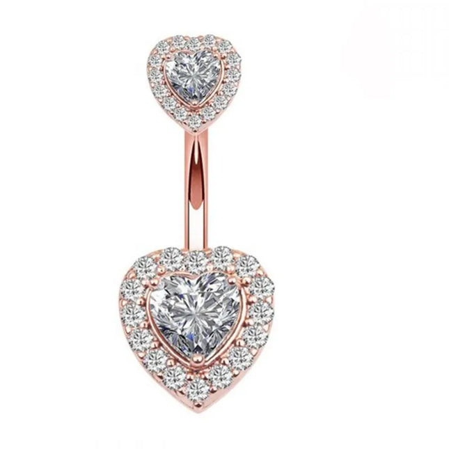 Zircon Crystal Belly Button Piercing Rings for Women Navel Ring Surgical Steel Barbell Heart Butterfly Body Piercing Jewelry