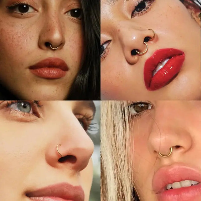 18G  316L Surgical Steel Nose Ring Hoop, Cartilage Hoop Earrings for Women Men  Piercing Jewelry 6mm/8mm/10mm/12mm