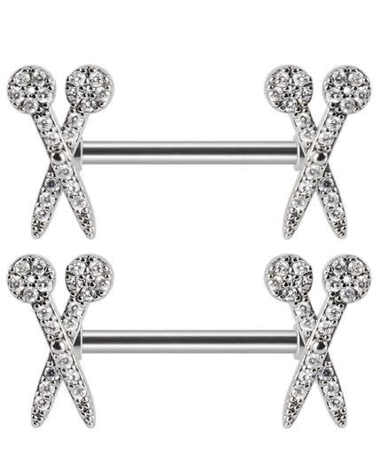 1Pair Sword Cross Nipple Piercing Barbell Surgical Steel Crystal Nipple Shield Cover Heart Butterfly Nipple Ring Body Jewelry14G