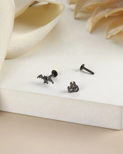 Drperfect Tragus Piercing Jewelry for Women Men Helix Cartilage Conch Earring Nose Stud Stainless Steel Medusa Labret Lip Ring