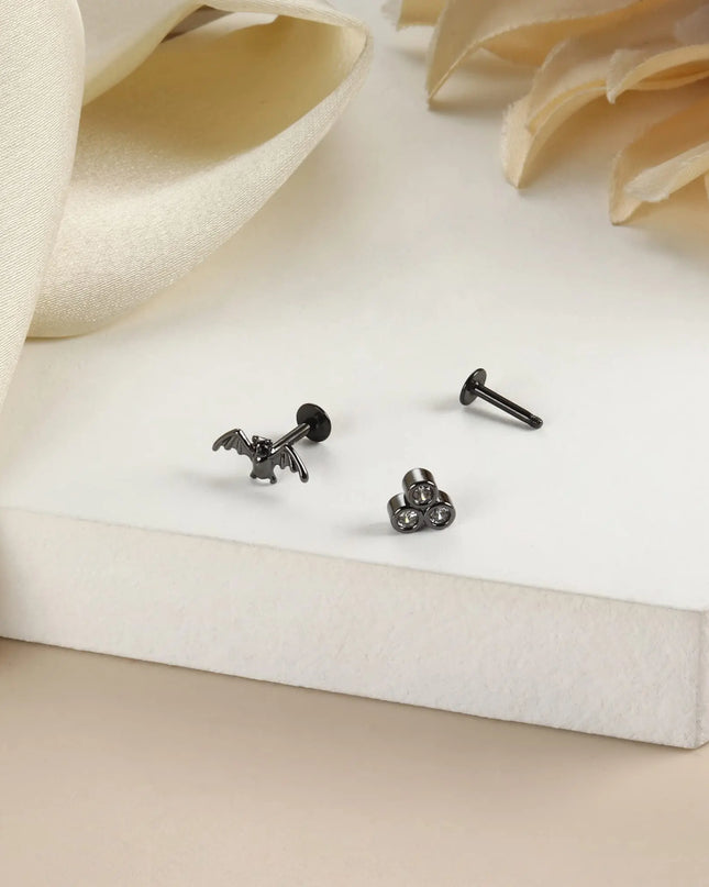 Drperfect Tragus Piercing Jewelry for Women Men Helix Cartilage Conch Earring Nose Stud Stainless Steel Medusa Labret Lip Ring