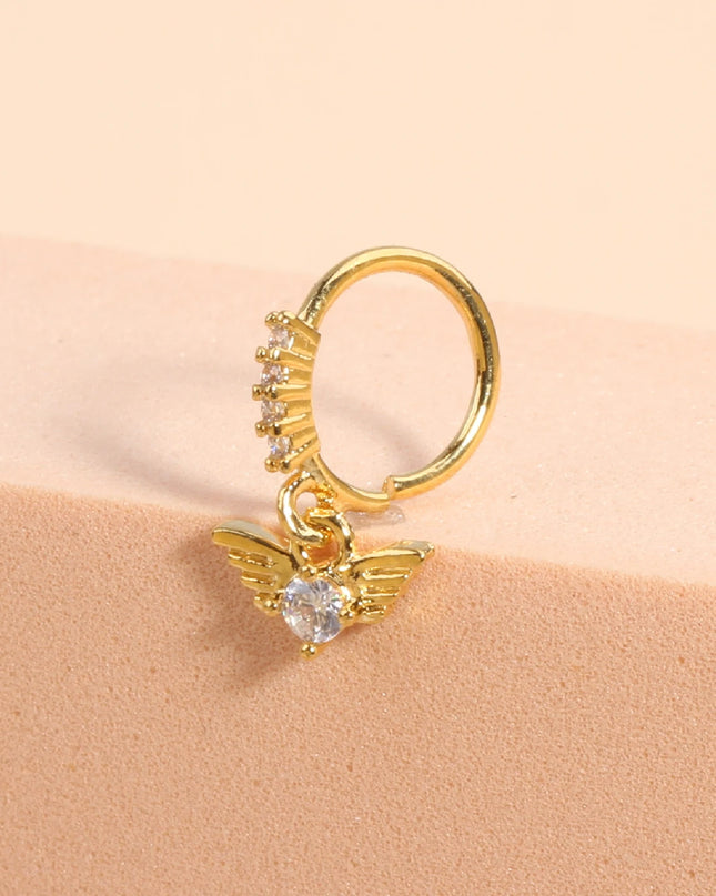 Nose Rings Hoop for Women Men Body Piercing Jewelry Cartilage Earring Nose Dangling CZ Cross Crown Starfish Dangle Nose Ring