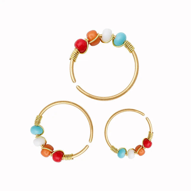 Stainless Steel Nose Rings for Women Bohemia Bead Septum Nose Piercing Jewelry Septum Hoop Ring Body Jewelry
