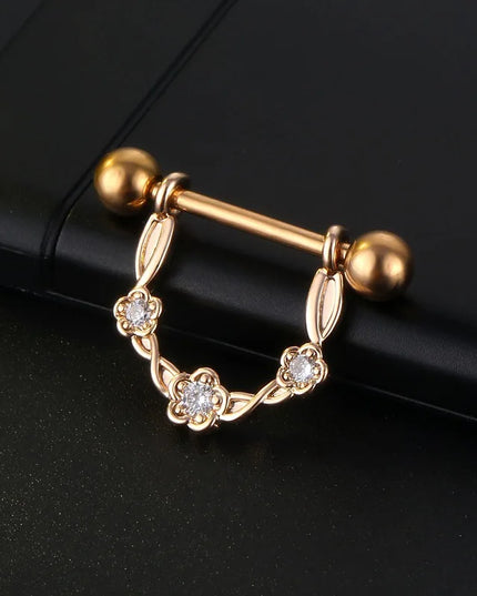 Sexy Nipple Ring Stainless Steel Zircon U Shape Barbell Nipple Studs Piercing Helix Piercing Body Papillary nail Jewelry
