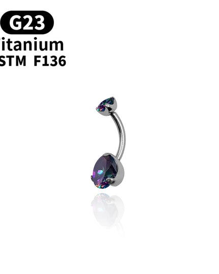 Super Pretty Belly Button Rings 14G G23 Titanium Colorful Zircons Surgical Navel Piercing Ring Women Popular Body Jewelry