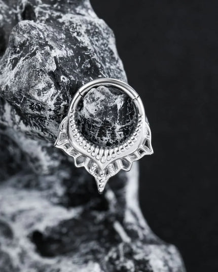 Giga 1PCS Vintage Stainless Steel Nose Rings Hinged Septum Earrings Cartilage Tragus Helix Hoops Body Piercing Jewelry