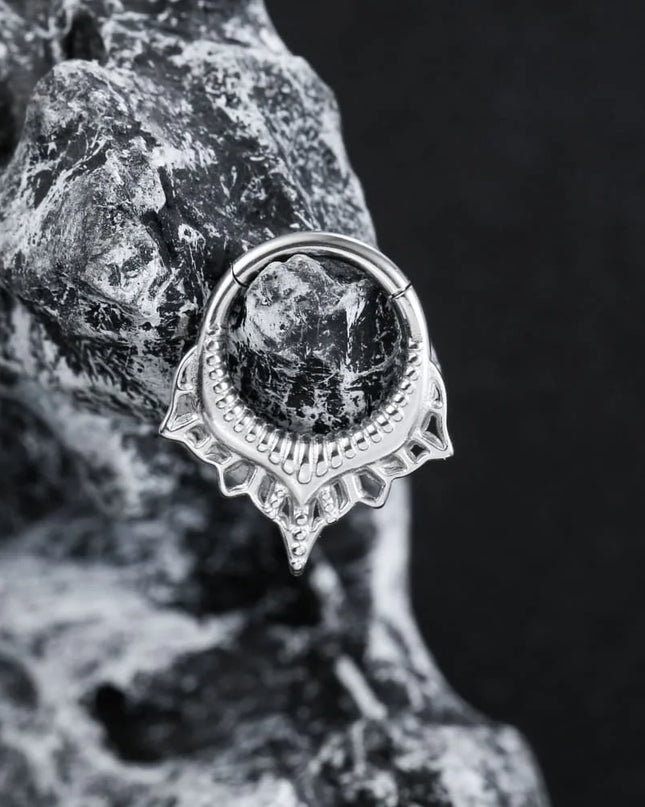 Giga 1PCS Vintage Stainless Steel Nose Rings Hinged Septum Earrings Cartilage Tragus Helix Hoops Body Piercing Jewelry