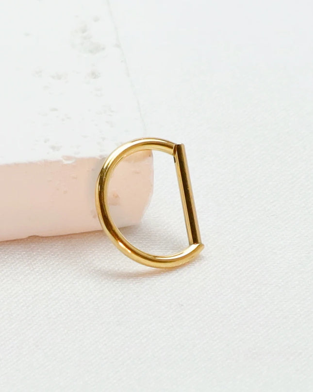 Septum Piercing Nose Ring F136 Titanium D Shape Segment Ring Clicke Jewelry CZ Nose Earrings Lip for Women Half Ring Cartilage