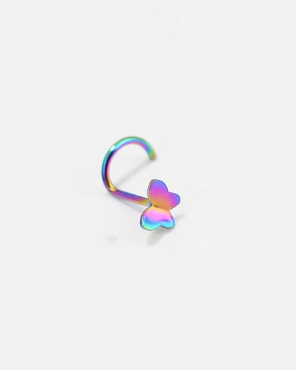 1pcs 20G Stainless Steel Nose Stud Rings for Women Nose Piercing Bend Butterfly Nose Ring Earring Nose Studs Piercing Jewelry