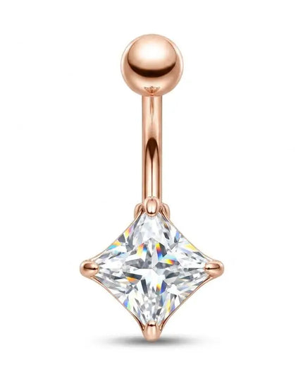 Belly Button Rings Mixed Purple Zircon Dangle Design Stainless Steel Durable Navel Rings for Daily Outfit Matching