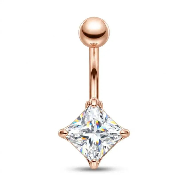 Belly Button Rings Mixed Purple Zircon Dangle Design Stainless Steel Durable Navel Rings for Daily Outfit Matching