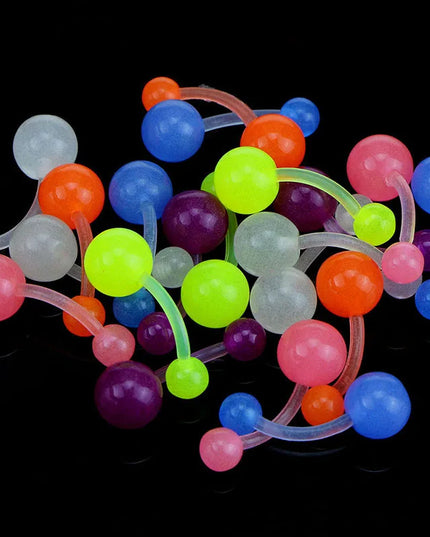 1-10Piece Belly Button Rings Glow in the Dark Belly Rings Acrylic Flexible Barbells Colorful Navel Piercing Jewellery Navel Bars