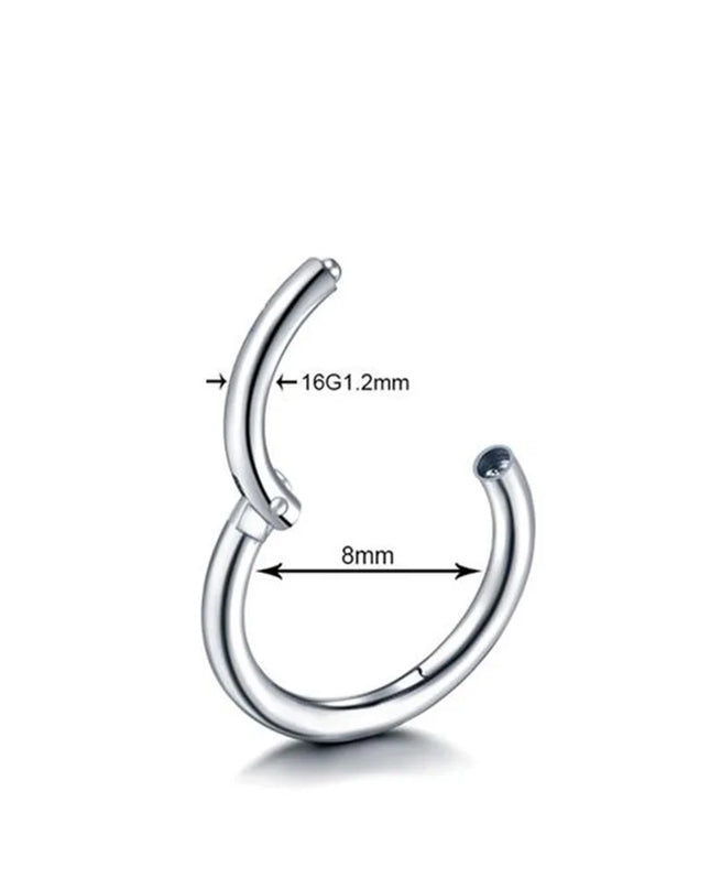Nose Rings Septum Piercing Clicker Nose Hoops Piercings Titanium Hinged Segment Rings Helix Piercing Unisex Body Jewelry Earring