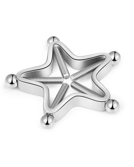● 1Pc Stainless Steel Adjustable Nipple Rings For Women, Star Shaped Clip On Nipple Ring Fake Nipple Piercing Jewelry