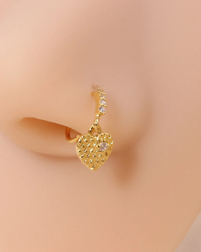 Nose Rings Hoop for Women Men Body Piercing Jewelry Cartilage Earring Nose Dangling CZ Cross Crown Starfish Dangle Nose Ring