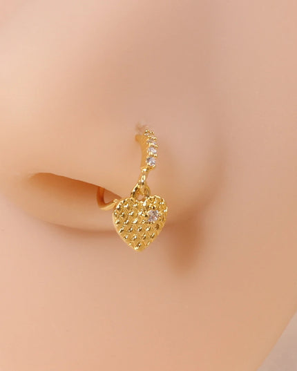 Nose Rings Hoop for Women Men Body Piercing Jewelry Cartilage Earring Nose Dangling CZ Cross Crown Starfish Dangle Nose Ring