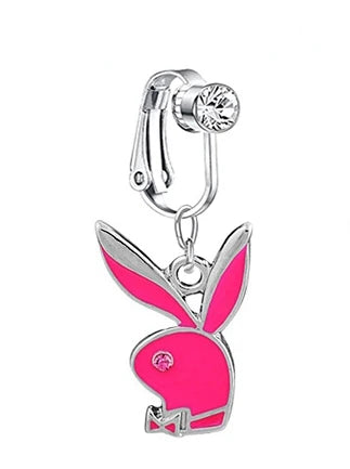 1pc Belly Button Rings Bunny Navel rings Gold color Rabbit Belly Rings for Women Gem stone Pink Bunny Fake Belly Piercing Ring
