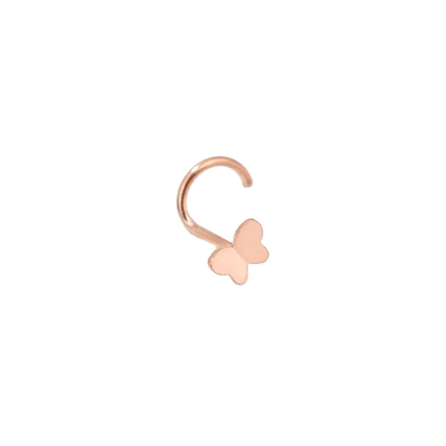 1pcs 20G Stainless Steel Nose Stud Rings for Women Nose Piercing Bend Butterfly Nose Ring Earring Nose Studs Piercing Jewelry