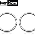 Silver-2pcs / Size 6mm