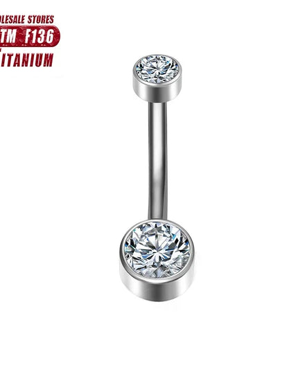 F136 Titanium Belly Button Piercing Industrial Hinge Segment External Helix Zircon Fashion Charming Women Body Jewelry Wholesale