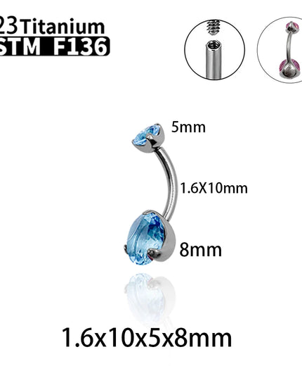 G23 Titanium Sexy Belly Button Rings Piercing ASTM F136 Zircons Wholesale Belly Button Body Jewellery For Women