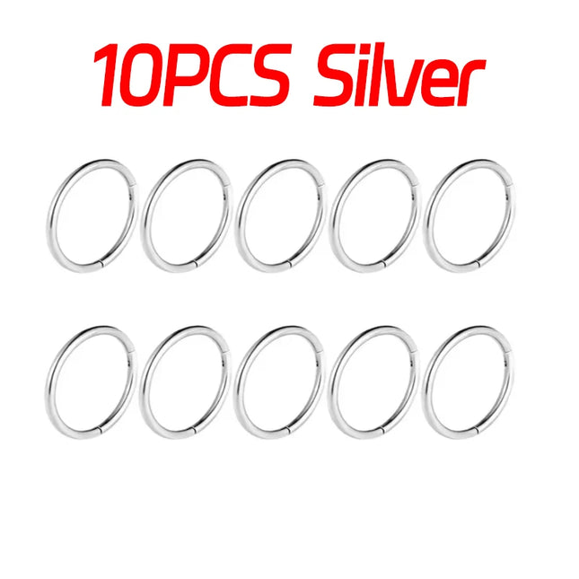 Nose Rings Septum Piercing Clicker Nose Hoops Piercings Titanium Hinged Segment Rings Helix Piercing Unisex Body Jewelry Earring