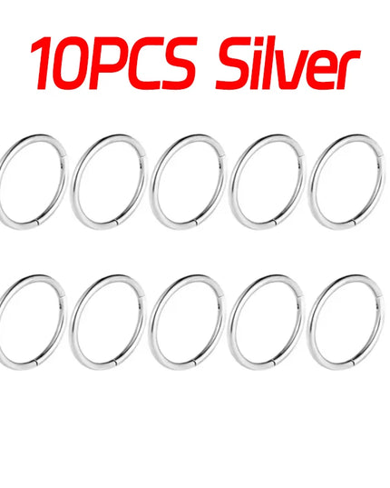 Nose Rings Septum Piercing Clicker Nose Hoops Piercings Titanium Hinged Segment Rings Helix Piercing Unisex Body Jewelry Earring