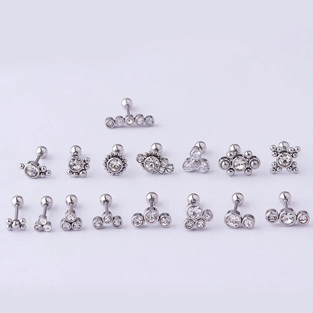 1PC 20g Internally Threaded G23 Titanium & Steel Bar Opal Ear Piercing Jewelry Helix Tragus Cartilage Earrings Nose Stud