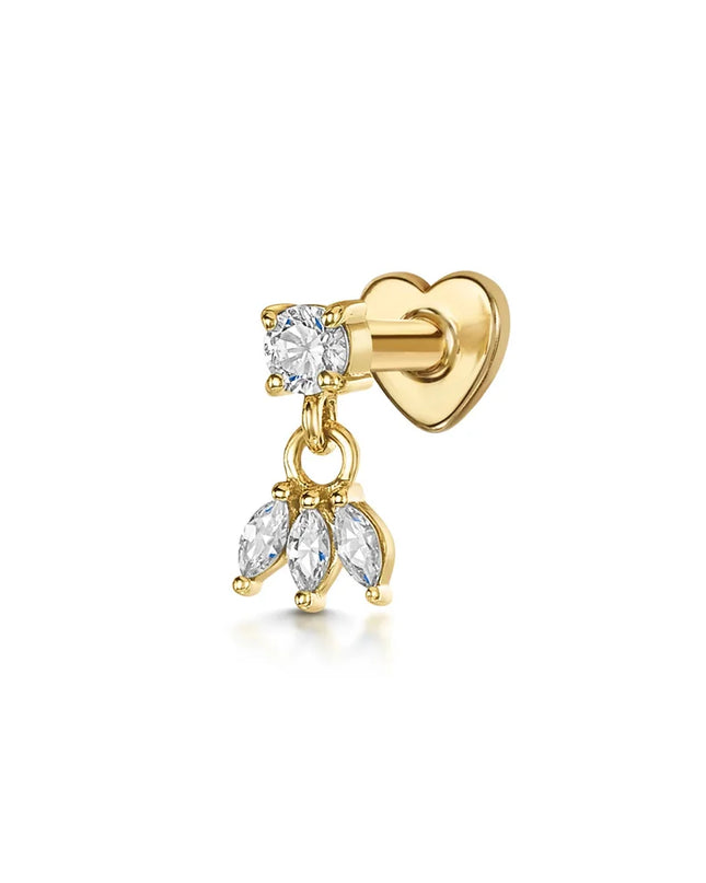 AIDE Heart Round Ball Flat Helix Piercing Earring 925 Sterling Silver Ear Studs Geometric Zircon Exquisite Trinket Studs Aretes