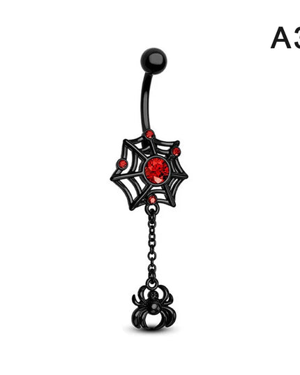 1Pcs Heart Belly Button Rings Pink 14G Women Fashion Belly Ring Dangle Cz Butterfly Punk Spider Navel Piercing Barbell Pircing