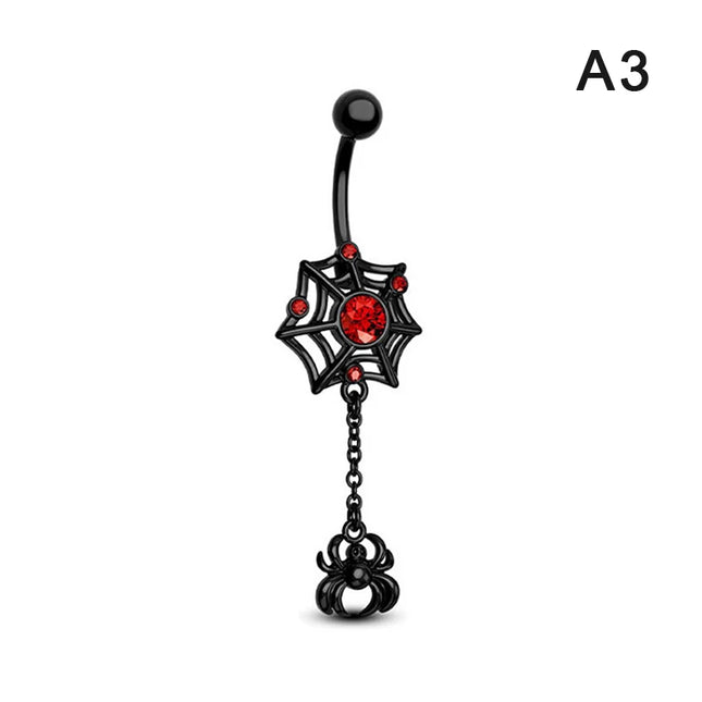 1Pcs Heart Belly Button Rings Pink 14G Women Fashion Belly Ring Dangle Cz Butterfly Punk Spider Navel Piercing Barbell Pircing