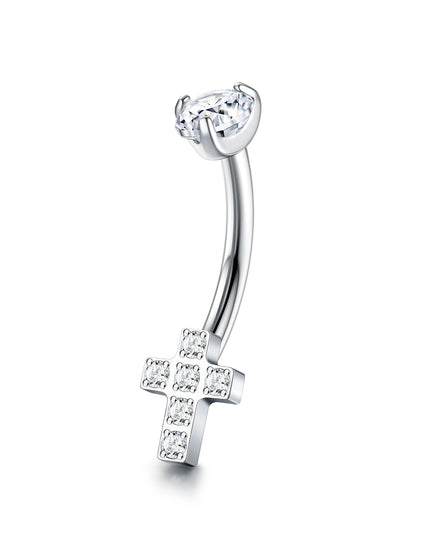 G23 Titanium Belly Button Ring for Women Cubic Zirconia Opal 14G Gold Plated Belly Ring Hypoallergenic for New Piercing With Box