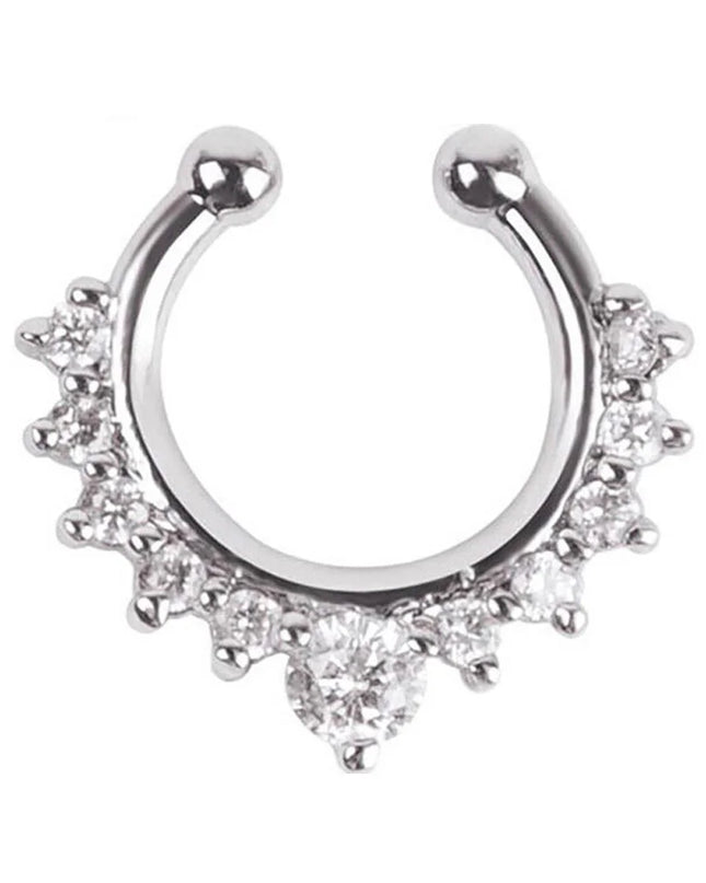 1pc New Fake Piercing Jewelry Clip On Nose Septum Ring for Women Fake Nose Rings Hoop Crysta Faux Non Pierced Nose Ring Earrings