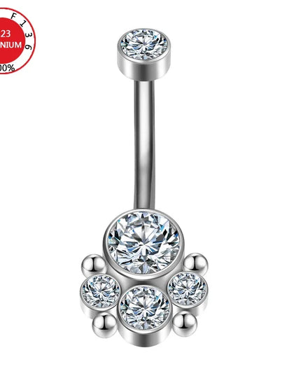 Belly Button Piercing Cartilage Diaphragm Navel Titanium Surgical Steel Woman Zircon Crystal Body Jewelry Women Accessories