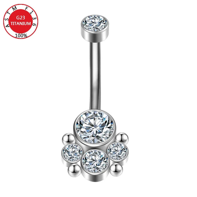 Belly Button Piercing Cartilage Diaphragm Navel Titanium Surgical Steel Woman Zircon Crystal Body Jewelry Women Accessories