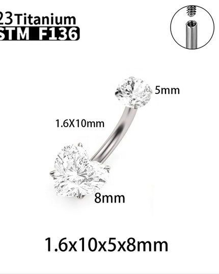 G23 Titanium Sexy Belly Button Rings Piercing ASTM F136 Zircons Wholesale Belly Button Body Jewellery For Women