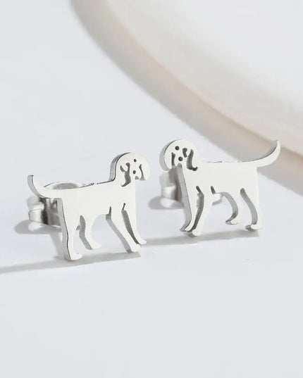 Pet Dog Ear Piercing For Women Cute Love Dachshunds Stainless Steel Corgi Dog Animal Stud Earring Free Shipping Brincos