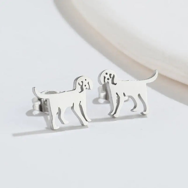 Pet Dog Ear Piercing For Women Cute Love Dachshunds Stainless Steel Corgi Dog Animal Stud Earring Free Shipping Brincos