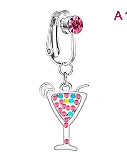 1Pcs Heart Belly Button Rings Pink 14G Women Fashion Belly Ring Dangle Cz Butterfly Punk Spider Navel Piercing Barbell Pircing
