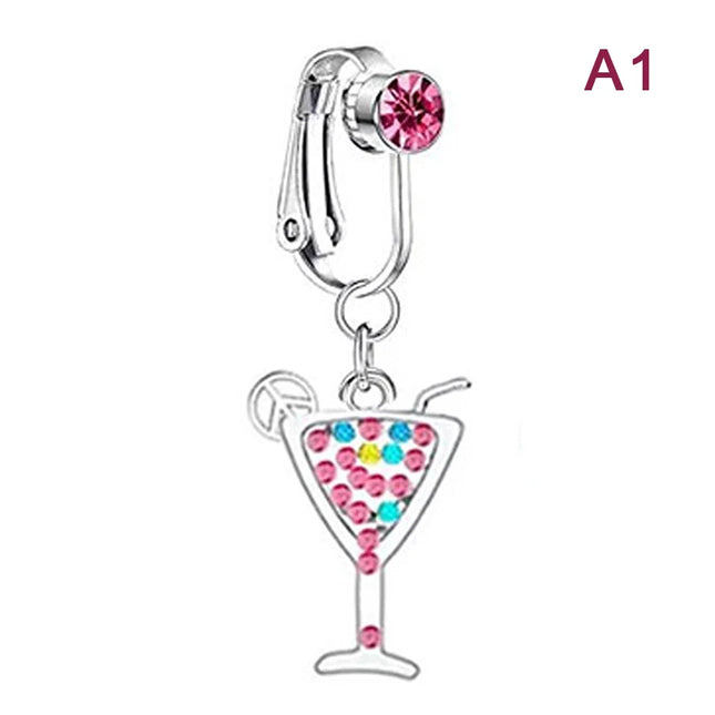 1Pcs Heart Belly Button Rings Pink 14G Women Fashion Belly Ring Dangle Cz Butterfly Punk Spider Navel Piercing Barbell Pircing