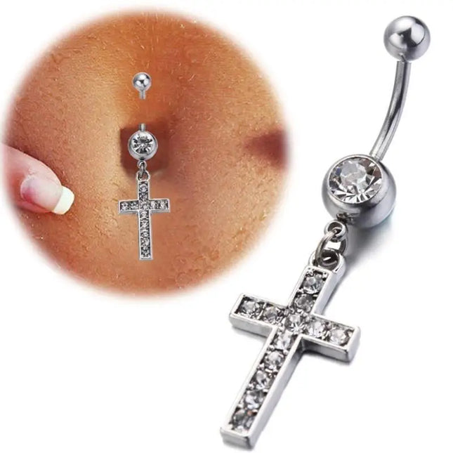Sexy Cross Belly Navel Piercing Stainless Steel Fashion Belly Ring For Women Body Jewelry