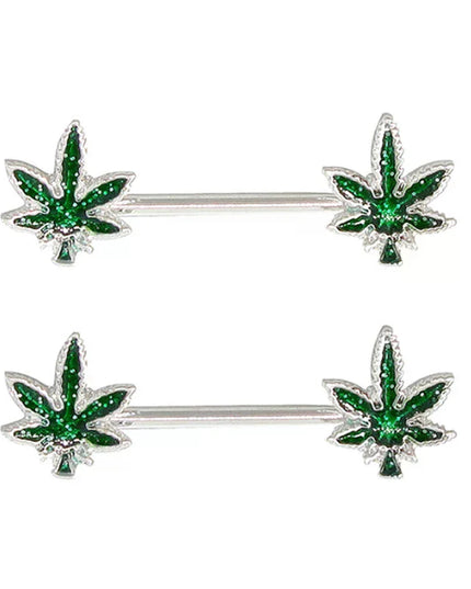Jewelry Sexy Crystal Leaf Nipple Bar Rings Nipple Ring Barbell Body Piercing Fashion Accessory