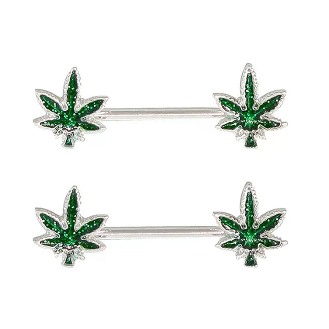 Jewelry Sexy Crystal Leaf Nipple Bar Rings Nipple Ring Barbell Body Piercing Fashion Accessory