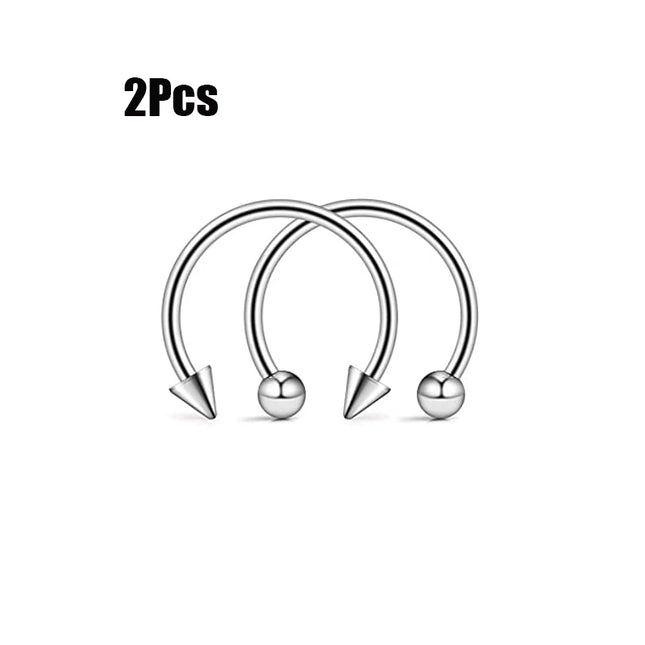 Punk C Shape Steel Nose Ring Horseshoe Lip Ring puncture Hook Clip Earrings Septum  No Allergic Body Piercing Jewelry Nose Rings