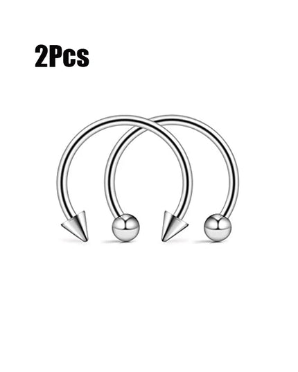 Punk C Shape Steel Nose Ring Horseshoe Lip Ring puncture Hook Clip Earrings Septum  No Allergic Body Piercing Jewelry Nose Rings