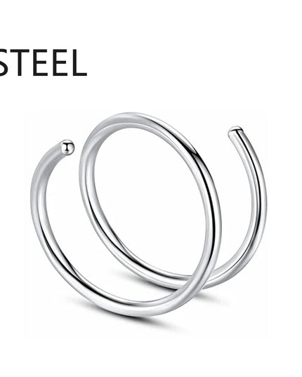 Women Fake Piercing Nose Ring Hoop Septum Non Piercing Nose Clip Rock HipHoop Stainless Steel Magnet Fashion Punk Body Jewelry