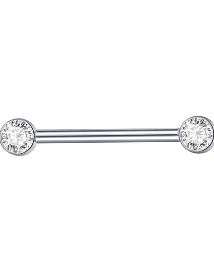 1Pc G23 Titanium Nipple Ring Straight Barbell Piercing Zircon Internally Threaded Nipple Bars Piercing Ring Women Body Jewelry