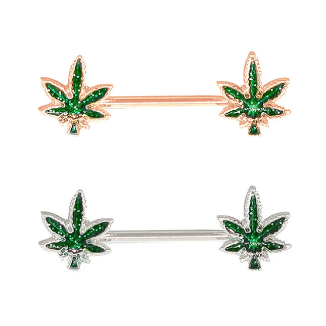 Jewelry Sexy Crystal Leaf Nipple Bar Rings Nipple Ring Barbell Body Piercing Fashion Accessory